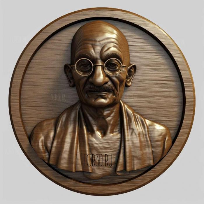 Mohandas Gandhi father of modern India 4 stl model for CNC