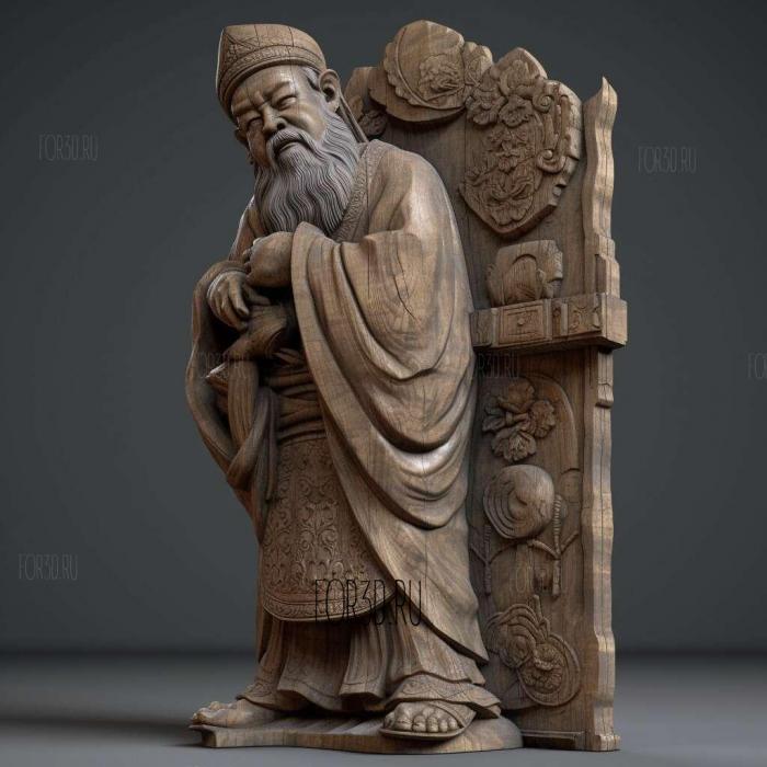 Suminokura Ryi statue photogrammetry scan 1 stl model for CNC