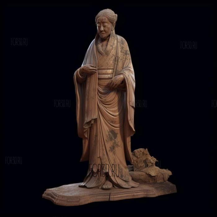 Suminokura Ryi statue photogrammetry scan 3 stl model for CNC