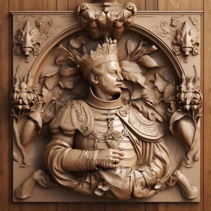 Frederick II King of Prussia 4 stl model for CNC