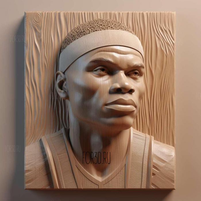 Russel Westbrook 3 stl model for CNC