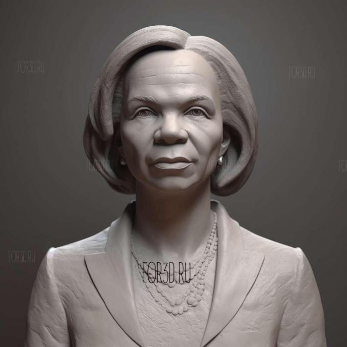 Condoleezza Rice 2 stl model for CNC