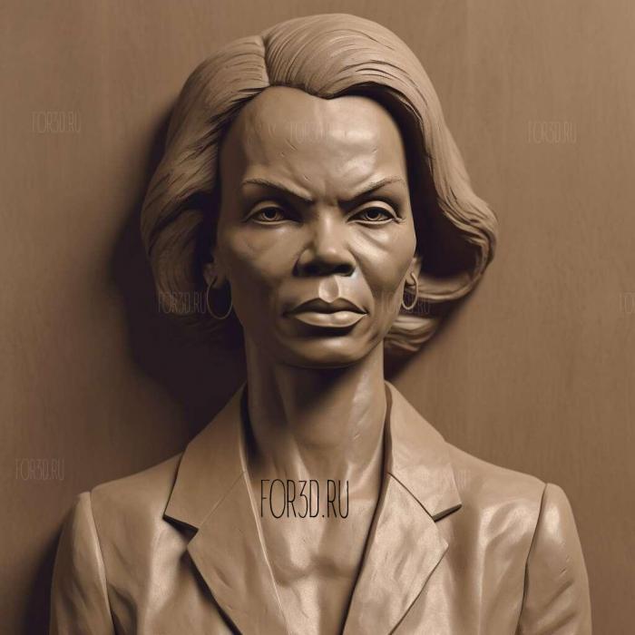 Condoleezza Rice 3 stl model for CNC