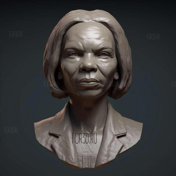 Condoleezza Rice 4 stl model for CNC