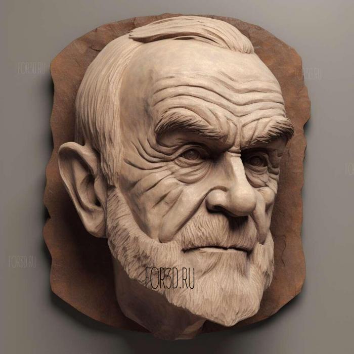 Sean Connery head 1 stl model for CNC