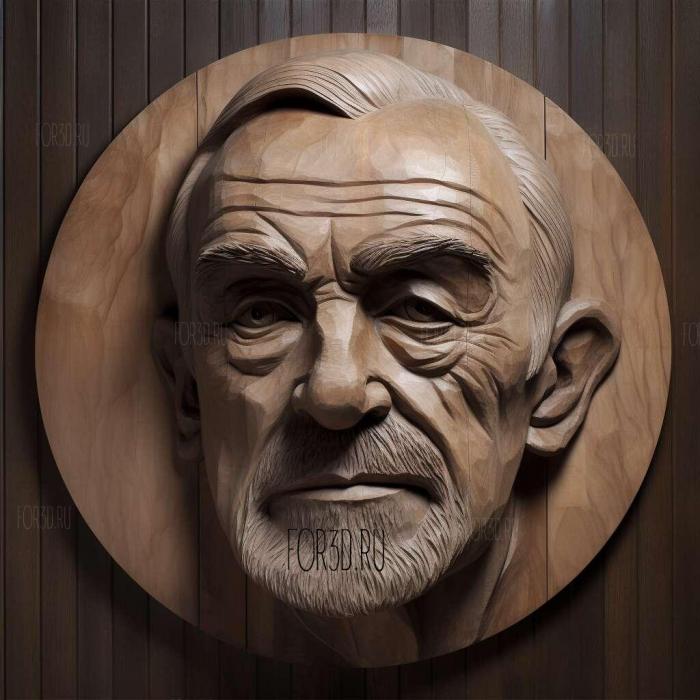 Sean Connery head 2 stl model for CNC