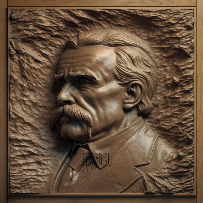 Friedrich Nietzsche 3 stl model for CNC