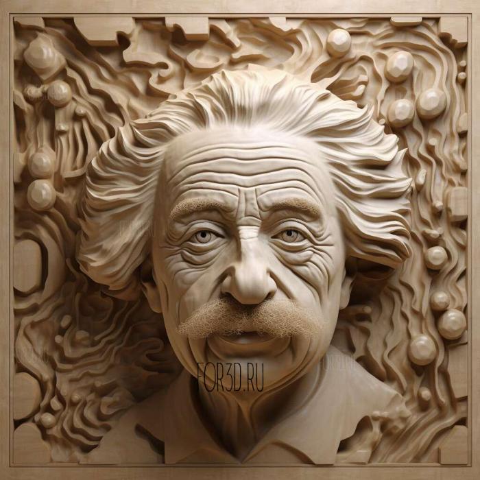 Albert Einstein physicist 2 stl model for CNC