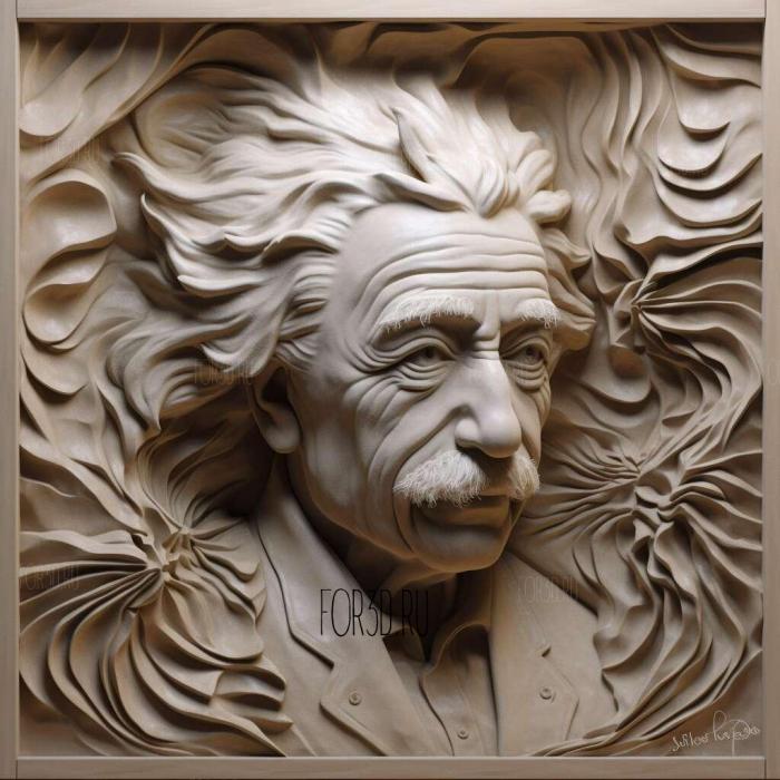 Albert Einstein physicist 3 stl model for CNC