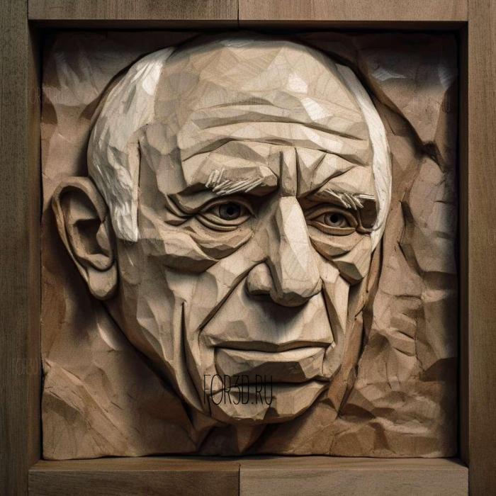 Retrato de Picasso 1 3d stl модель для ЧПУ