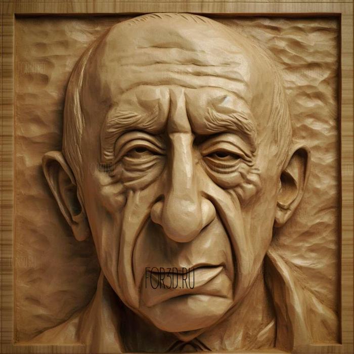Retrato de Picasso 2 3d stl модель для ЧПУ
