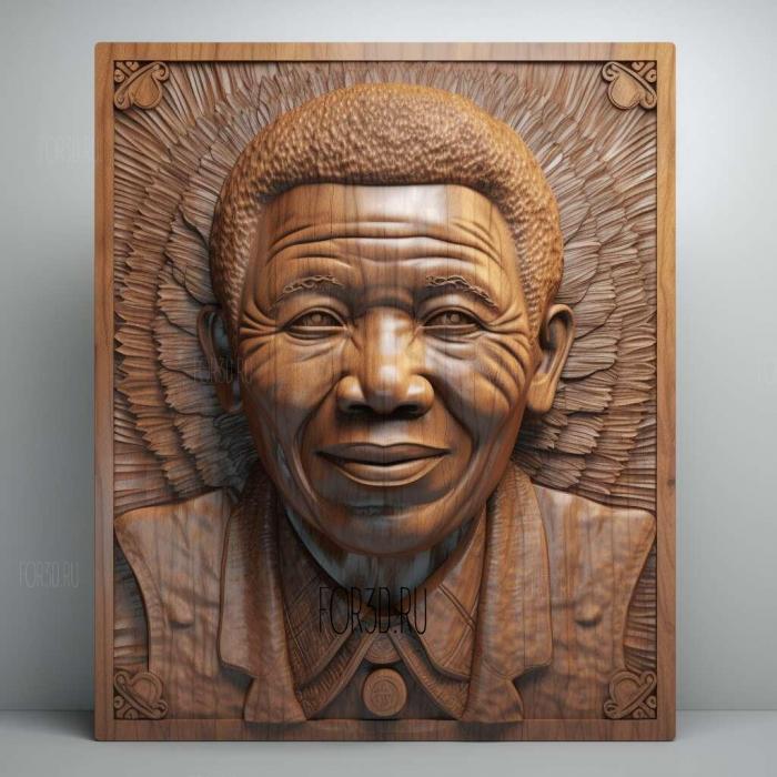 Нельсон Мандела президент Южной Африки 1 3d stl модель для ЧПУ