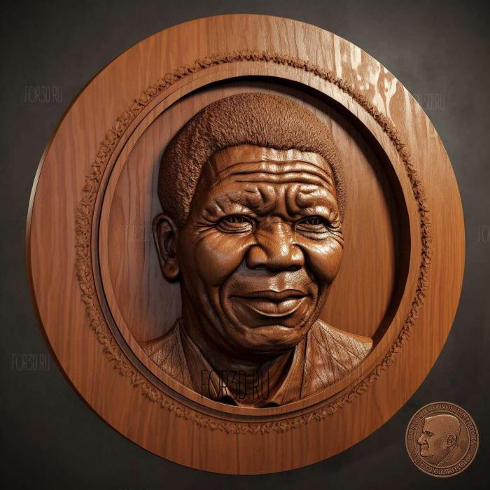Нельсон Мандела президент Южной Африки 2 3d stl модель для ЧПУ
