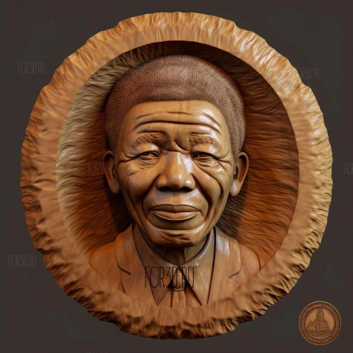 Нельсон Мандела президент Южной Африки 3 3d stl модель для ЧПУ
