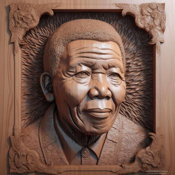 Нельсон Мандела президент Южной Африки 4 3d stl модель для ЧПУ