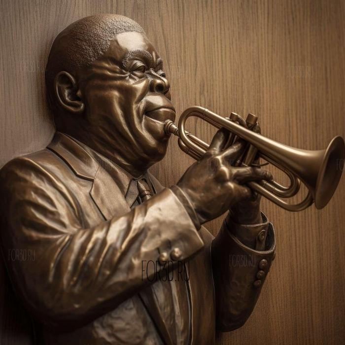 Louis Armstrong jazz musician 1 stl model for CNC