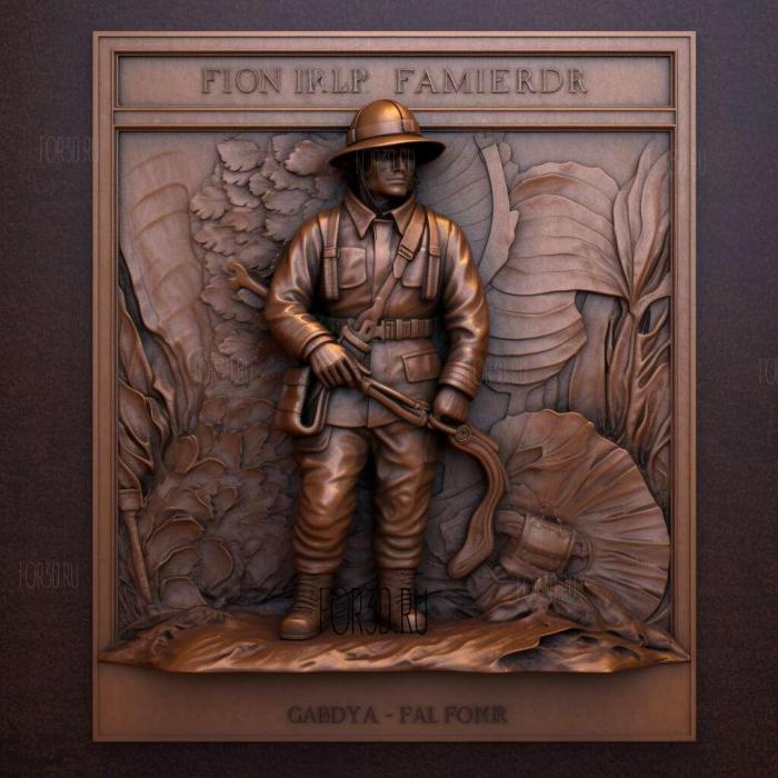Fire Fighter Memorial Statue 2 stl model for CNC