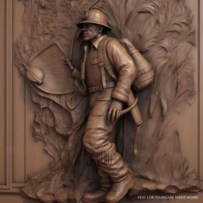 Fire Fighter Memorial Statue 4 stl model for CNC