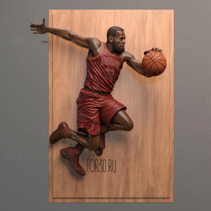 Lebron James jump 3 stl model for CNC