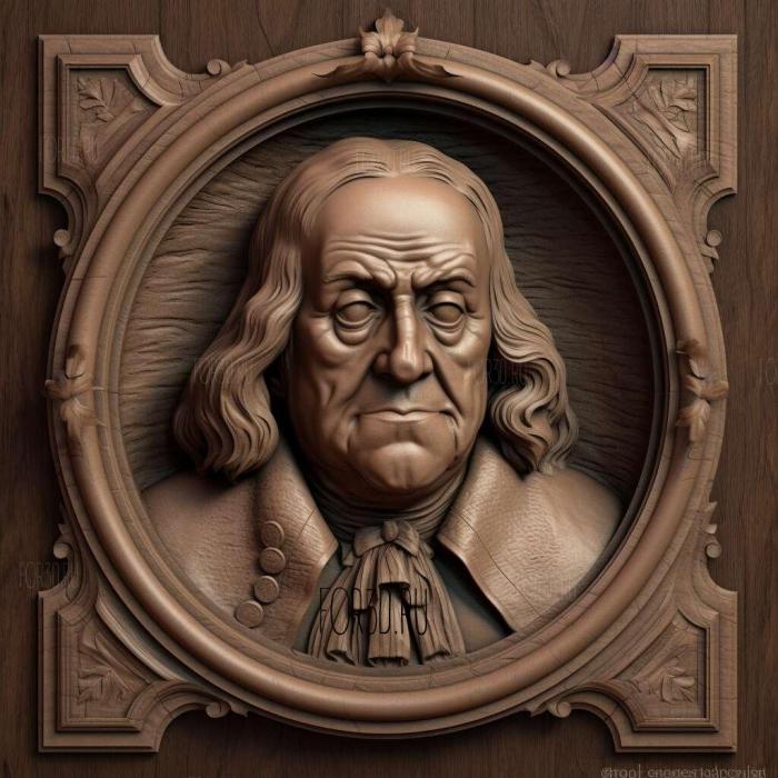 Benjamin Franklin 1 stl model for CNC