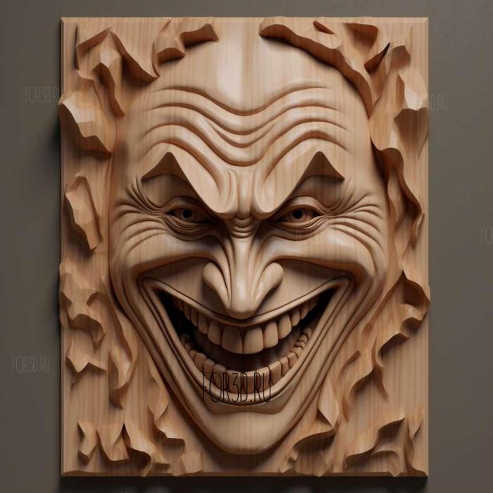 st Joker animated expression 1 stl model for CNC