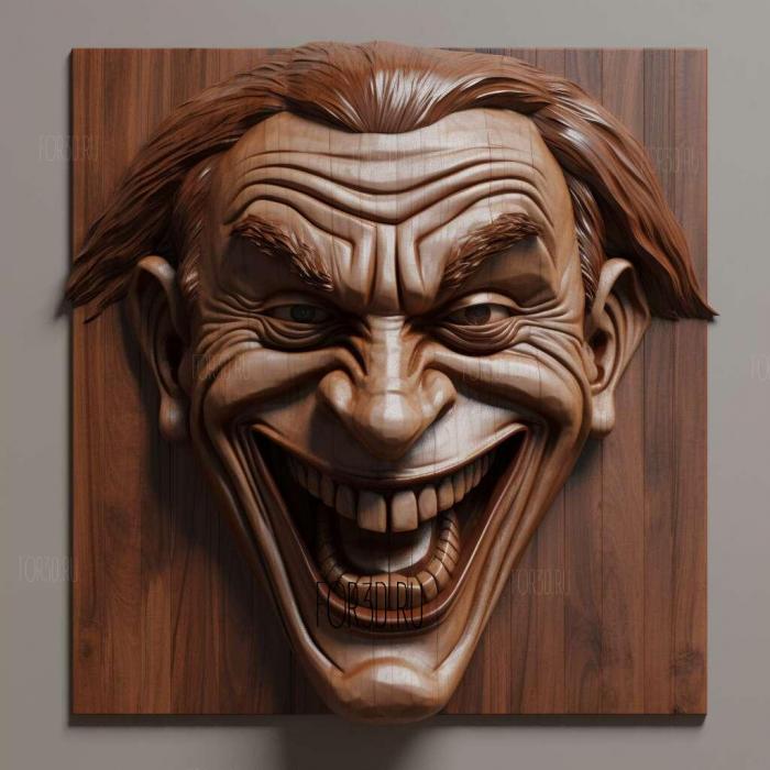 st Joker animated expression 4 stl model for CNC