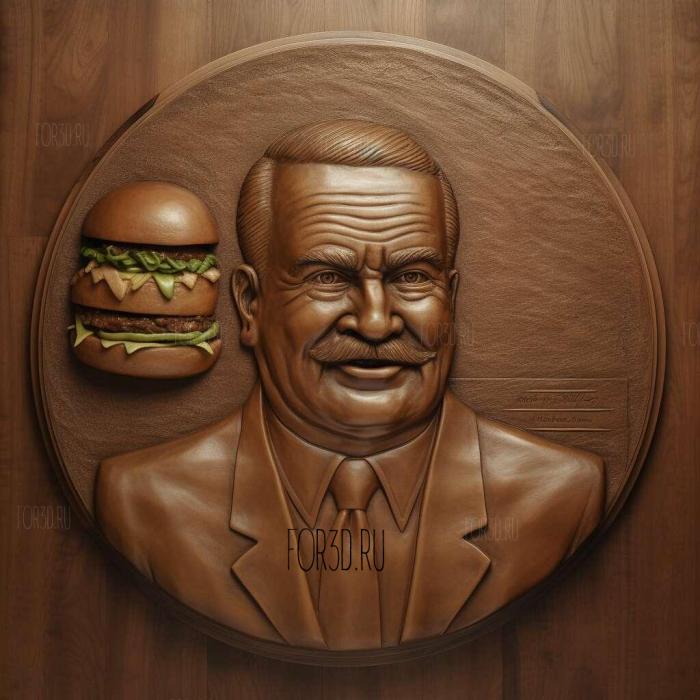 Ray Kroc hamburger meister 4 stl model for CNC