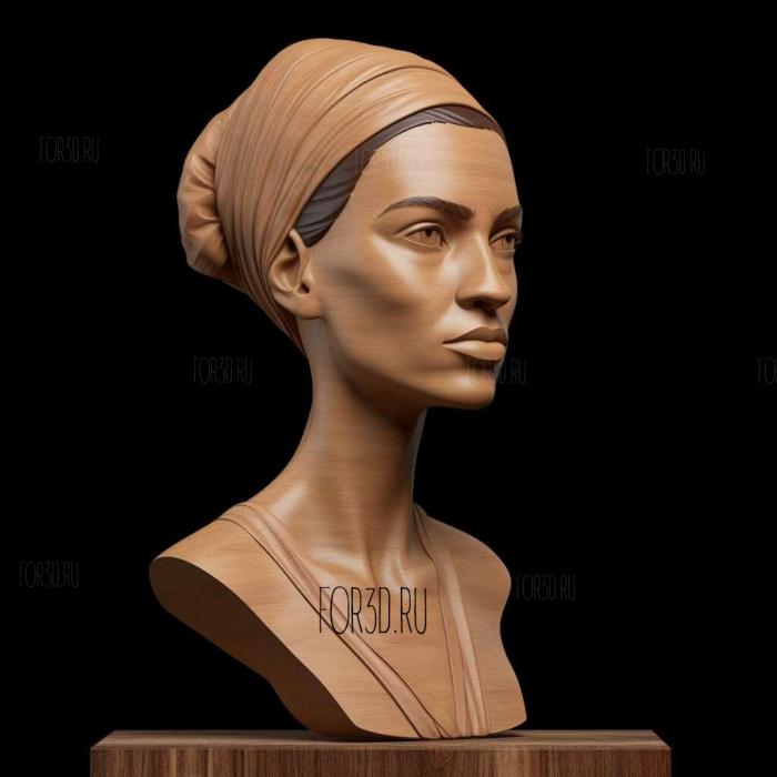 Alexandria Ocasio Cortez long neck 1 stl model for CNC