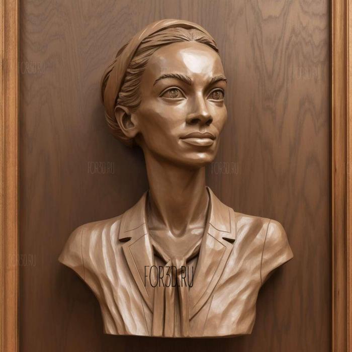 Alexandria Ocasio Cortez long neck 4 stl model for CNC