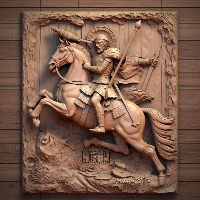 St george the victorious 1 stl model for CNC