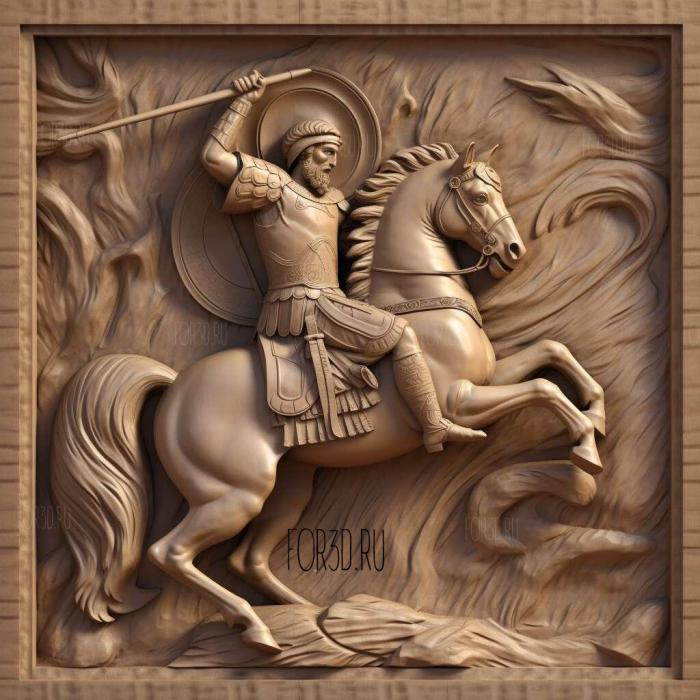 St george the victorious 4 stl model for CNC