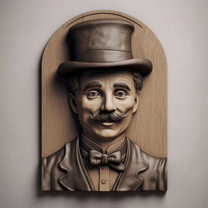 Charlie Chaplin 2 4 stl model for CNC