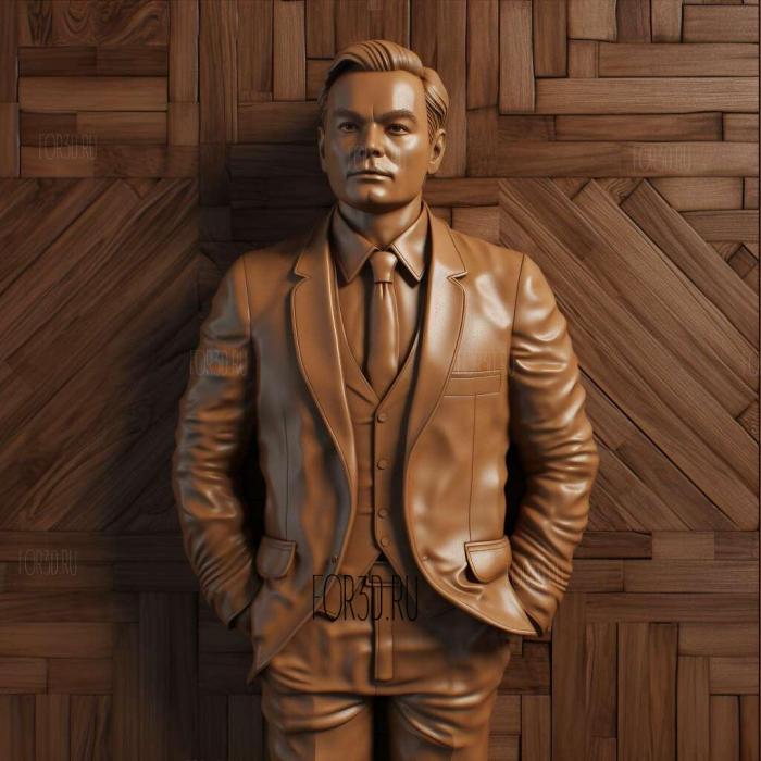 Leonardo Dicaprio in a jacket 1 stl model for CNC