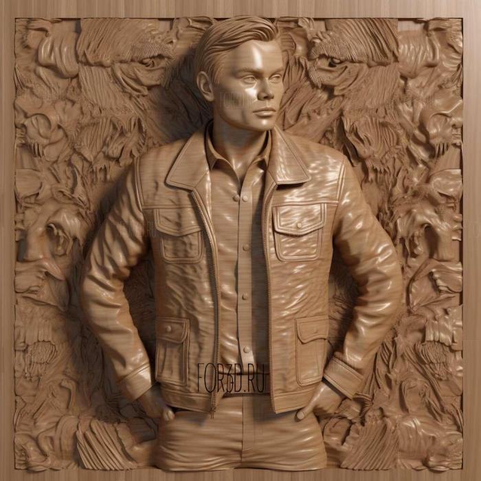 Leonardo Dicaprio in a jacket 3 stl model for CNC