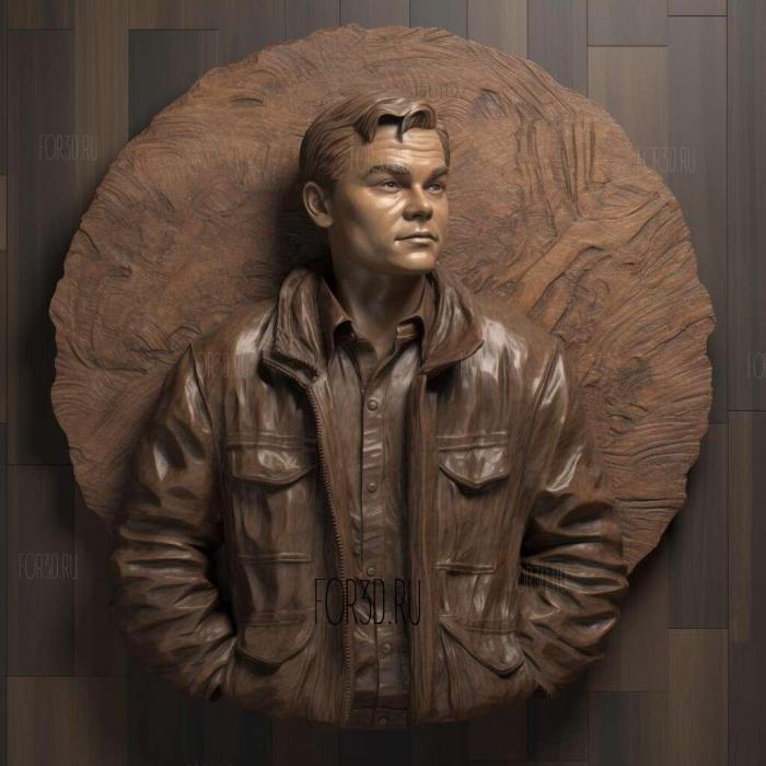 Leonardo Dicaprio in a jacket 4 stl model for CNC