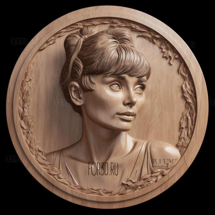 Audrey Hepburn on the round podium 1 3d stl модель для ЧПУ