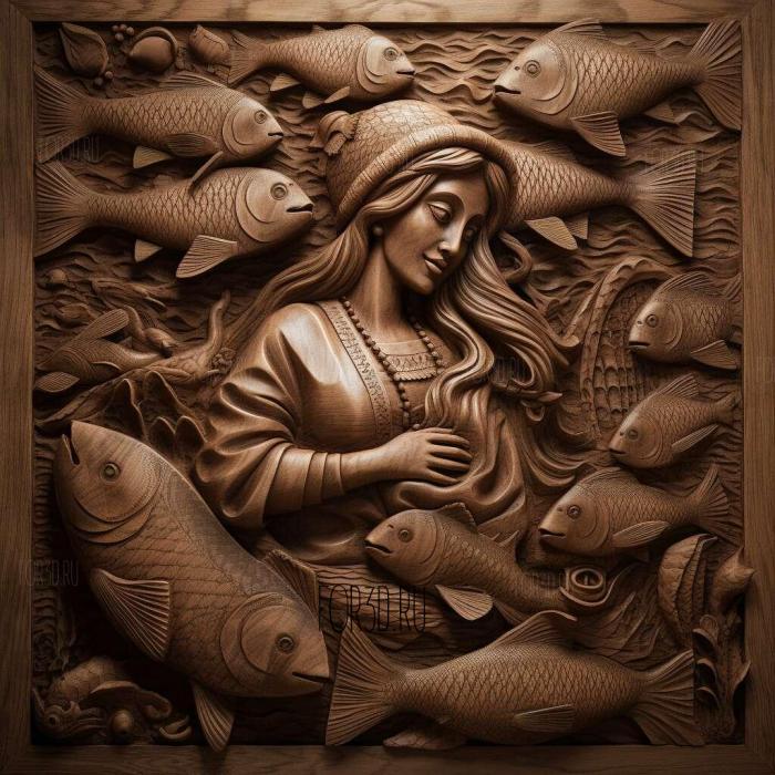 La vendedora de pescado 4 3d stl модель для ЧПУ