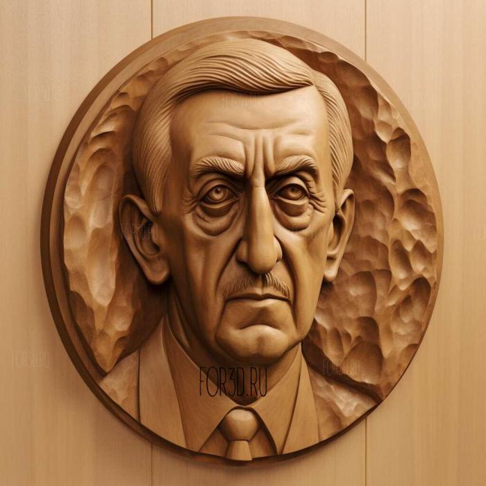 De Gaulle caricature 1 3d stl модель для ЧПУ