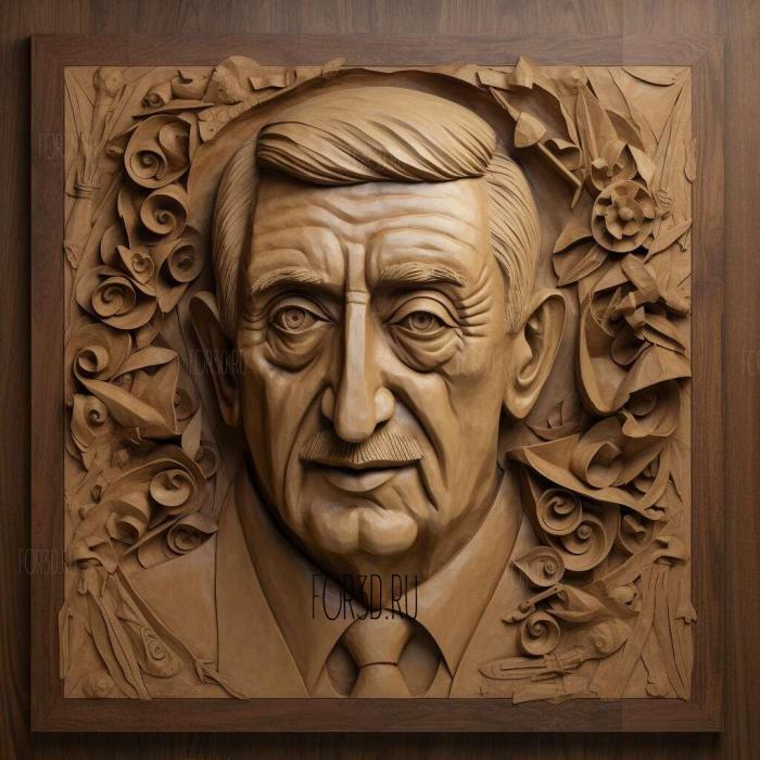 De Gaulle caricature 2 3d stl модель для ЧПУ