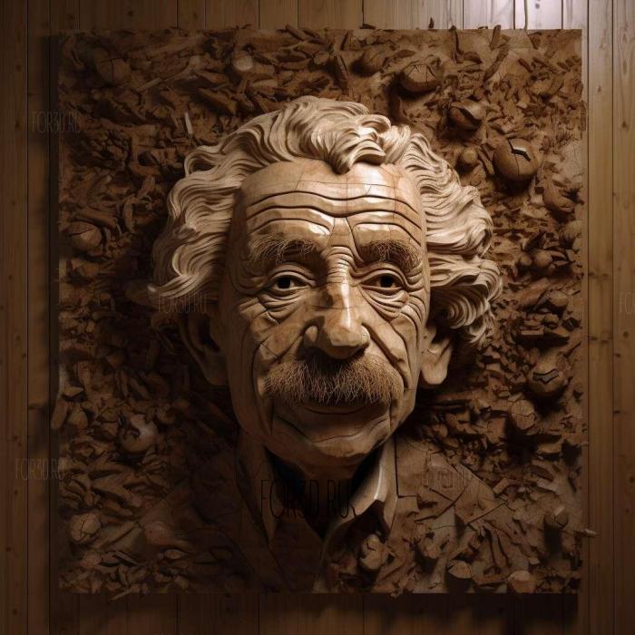 Albert Einstein Decimated 1 stl model for CNC