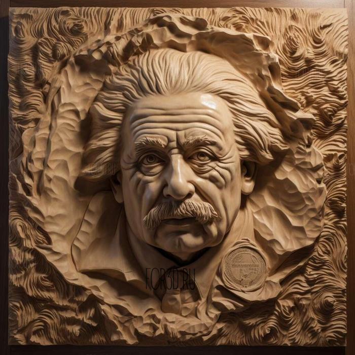 Albert Einstein Decimated 2 stl model for CNC