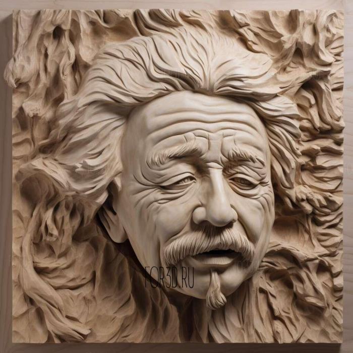 Albert Einstein Decimated 4 3d stl модель для ЧПУ