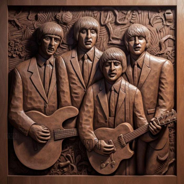 Рок-музыканты The Beatles 1 3d stl модель для ЧПУ