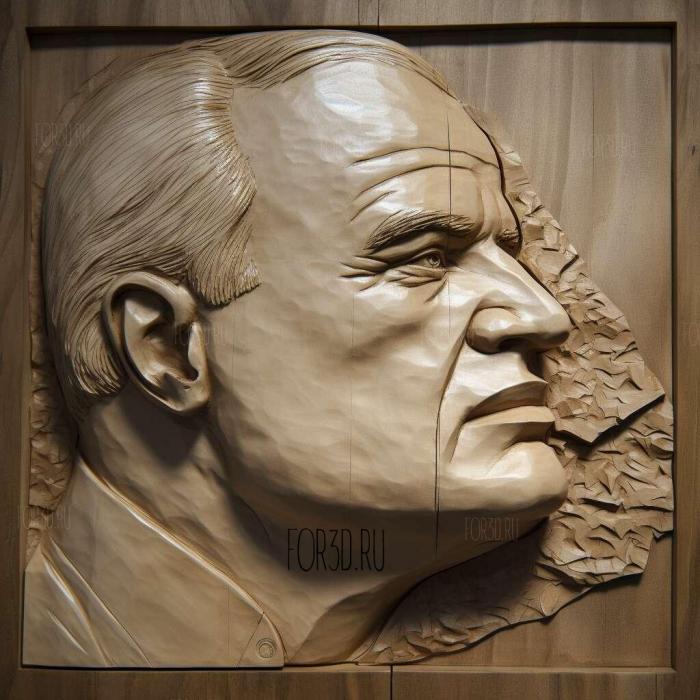 Marlon Brando actor 3 stl model for CNC