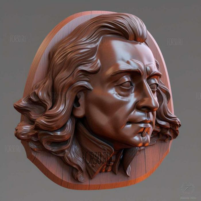 Peter the Great head 1 stl model for CNC