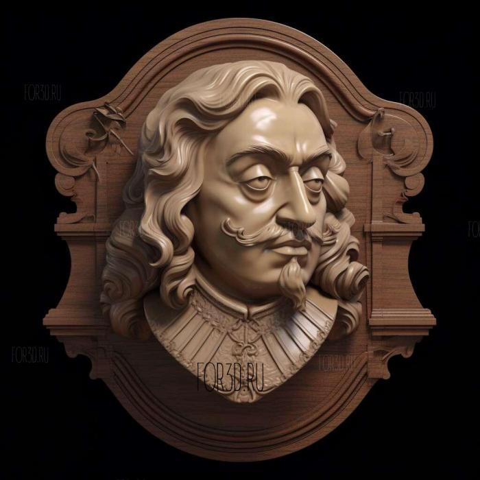 Peter the Great head 2 stl model for CNC