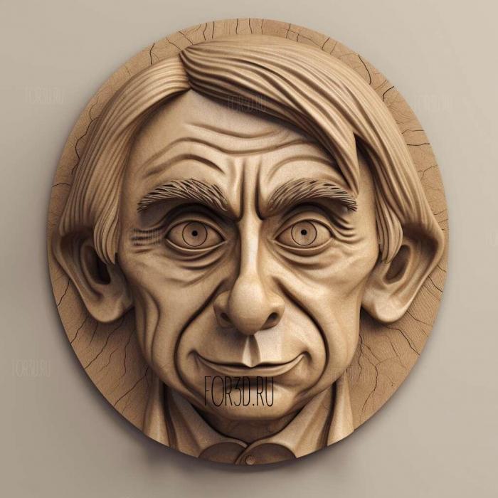 Caricature ure of Carl Sagan 1 stl model for CNC