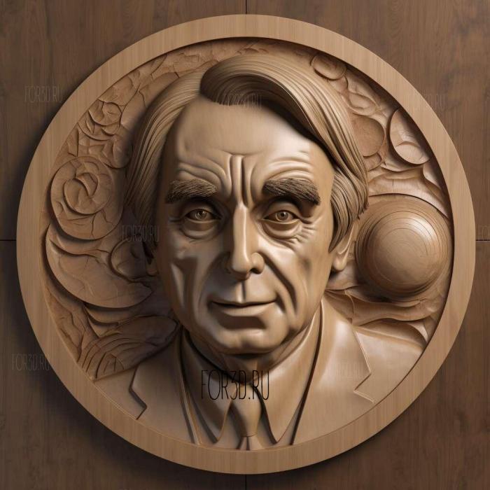 Caricature ure of Carl Sagan 2 stl model for CNC