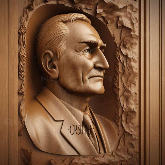 Mustafa Kemal Ataturk 4 stl model for CNC