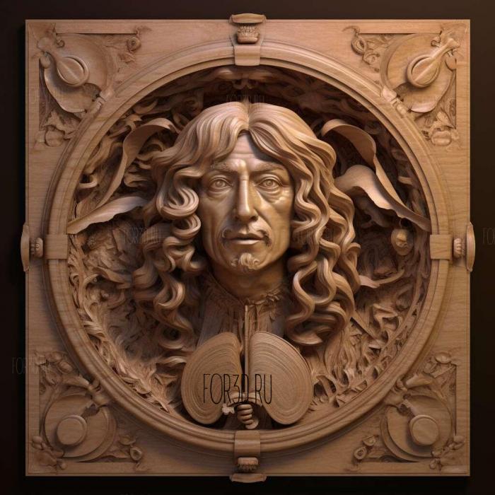 Anthony van Leeuwenhoek 1 stl model for CNC